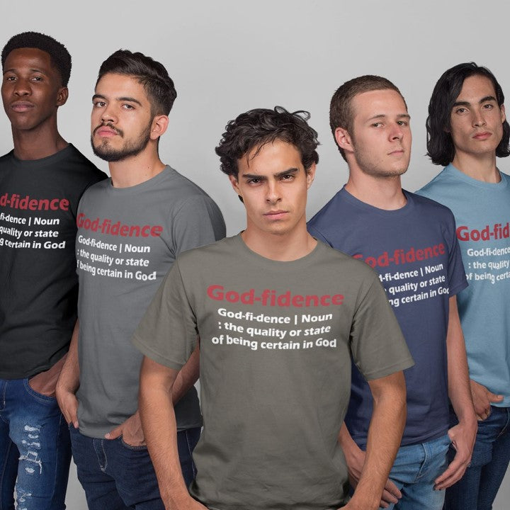 Godfidence Unisex T-Shirt (Red & White Lettering)