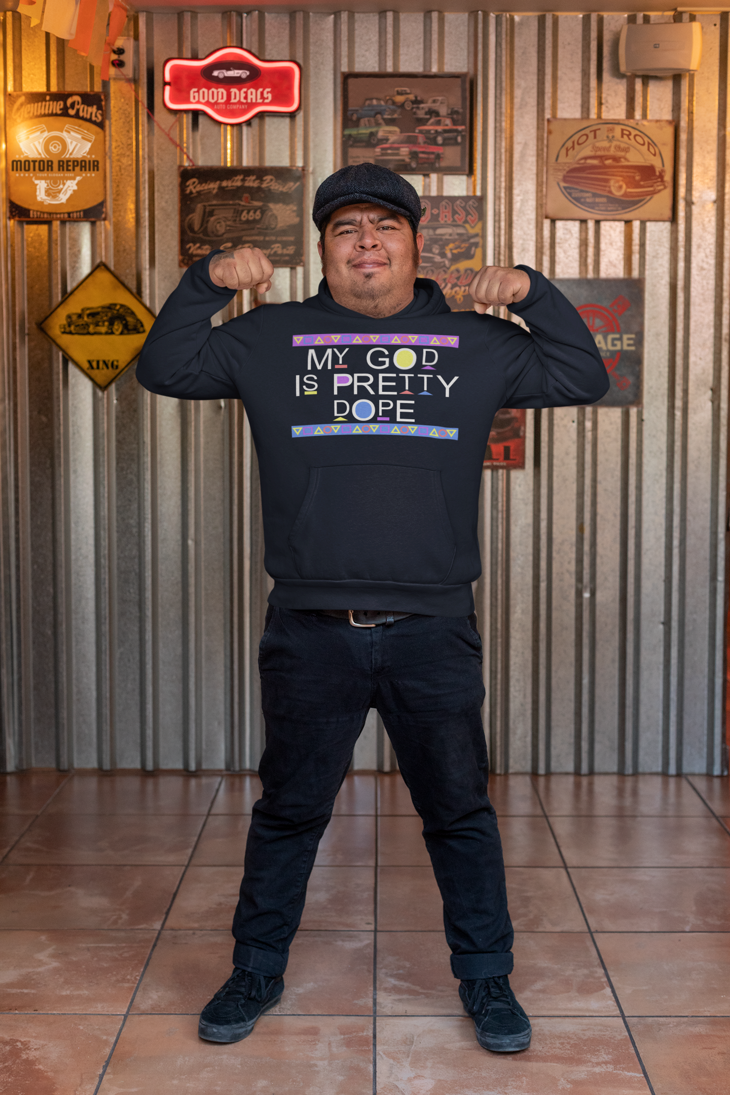 My God is Pretty Dope Unisex Hoodie (White Lettering)