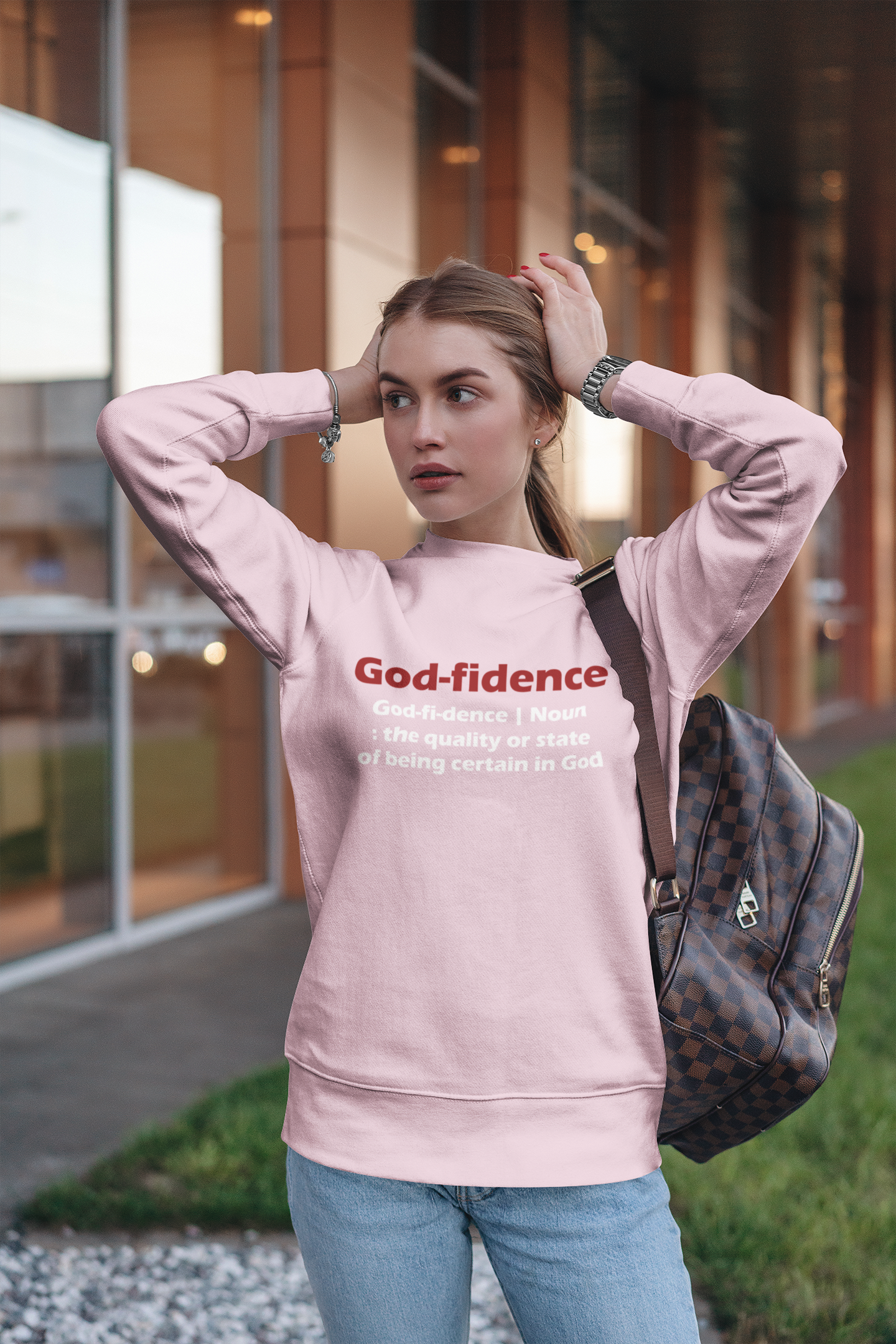 Godfidence Unisex Sweatshirt (Red & White Lettering)