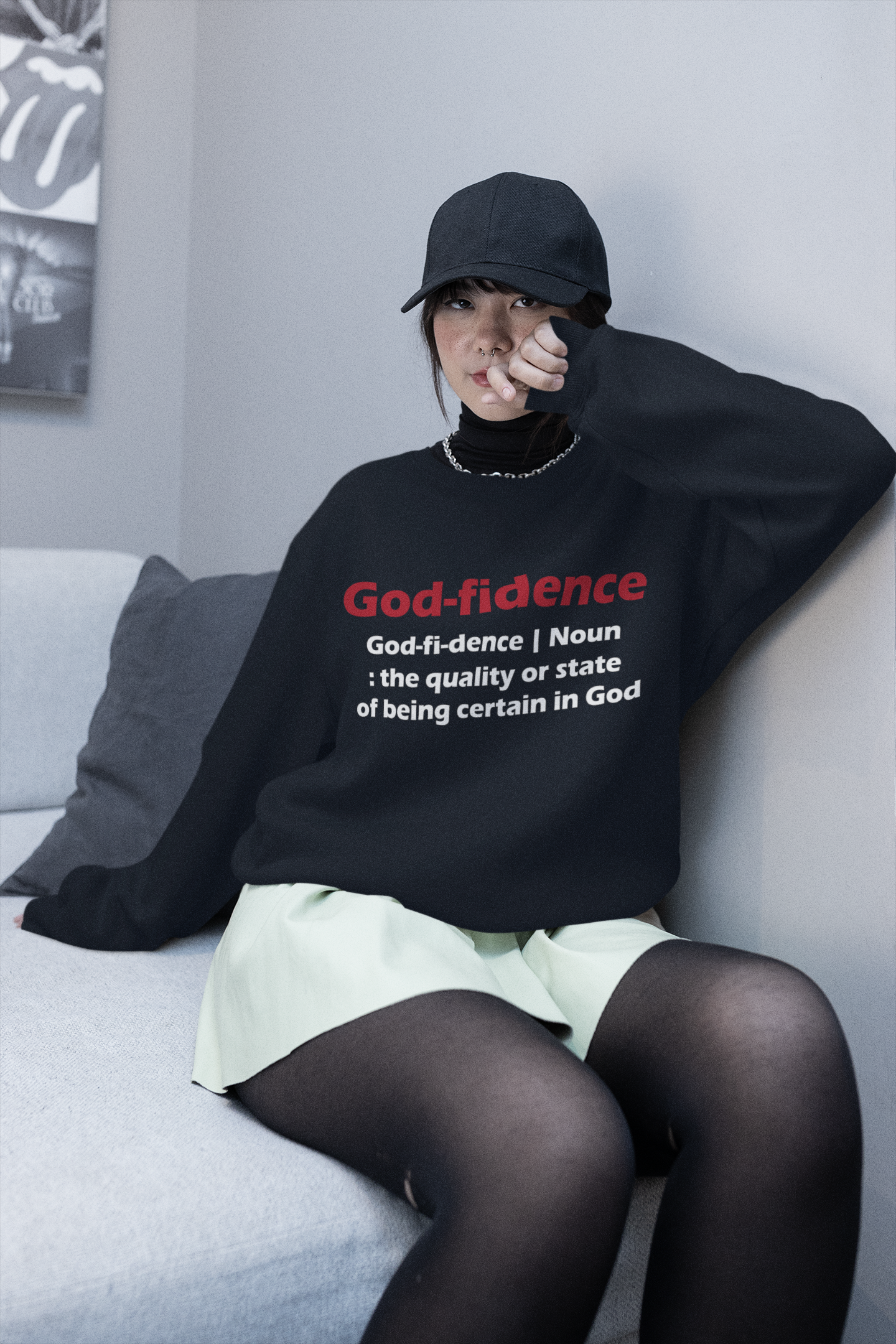 Godfidence Unisex Sweatshirt (Red & White Lettering)