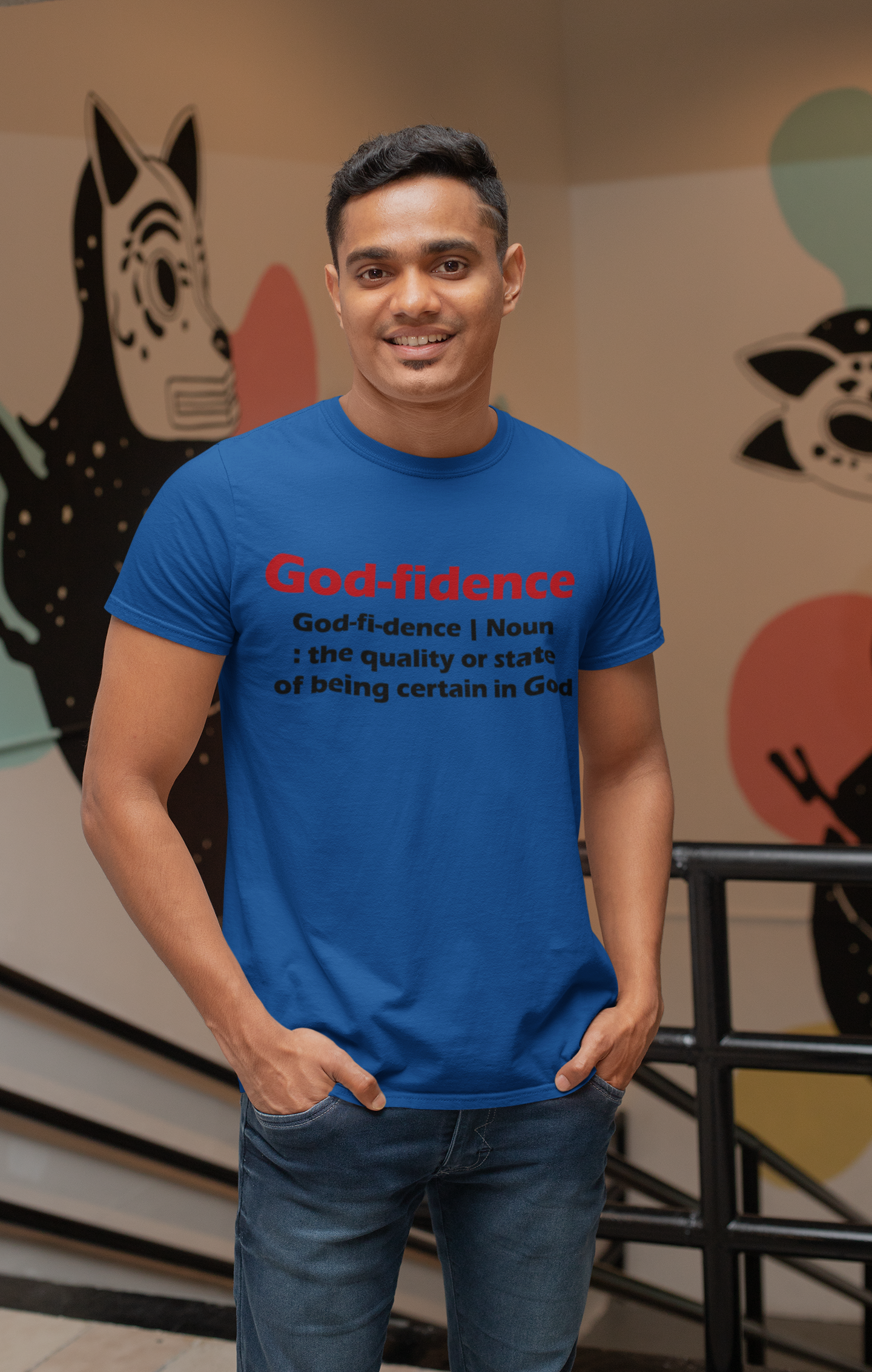 Godfidence Unisex T-Shirt (Red & Black Lettering)