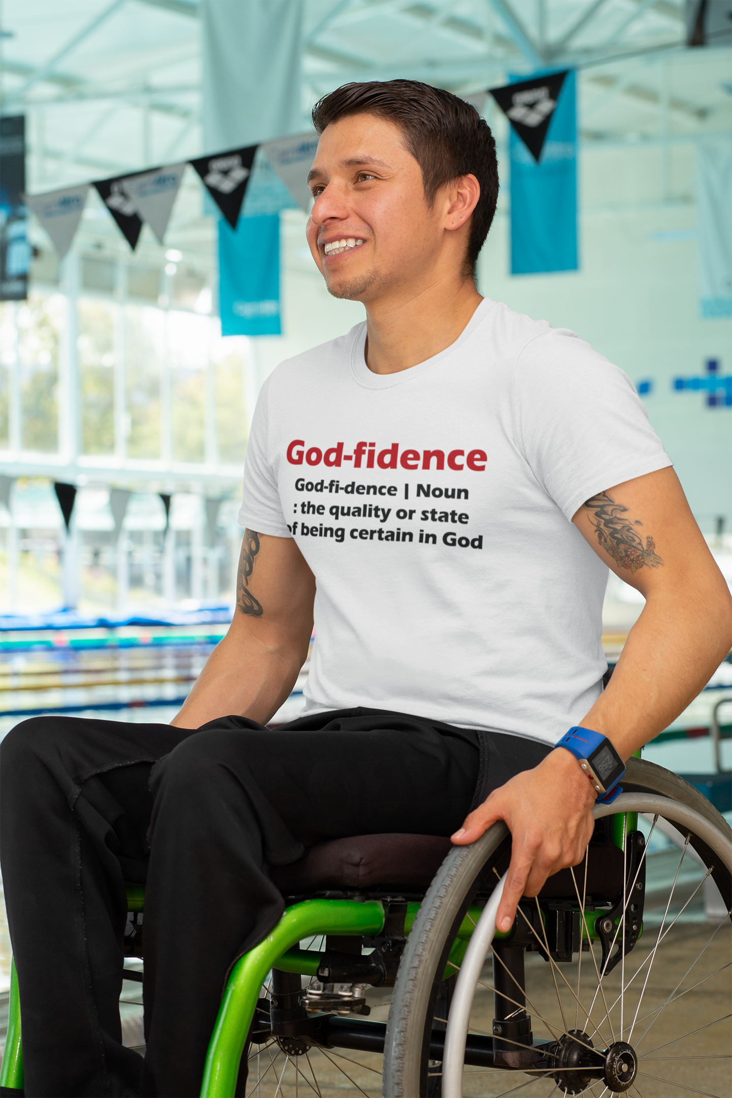 Godfidence Unisex T-Shirt (Red & Black Lettering)