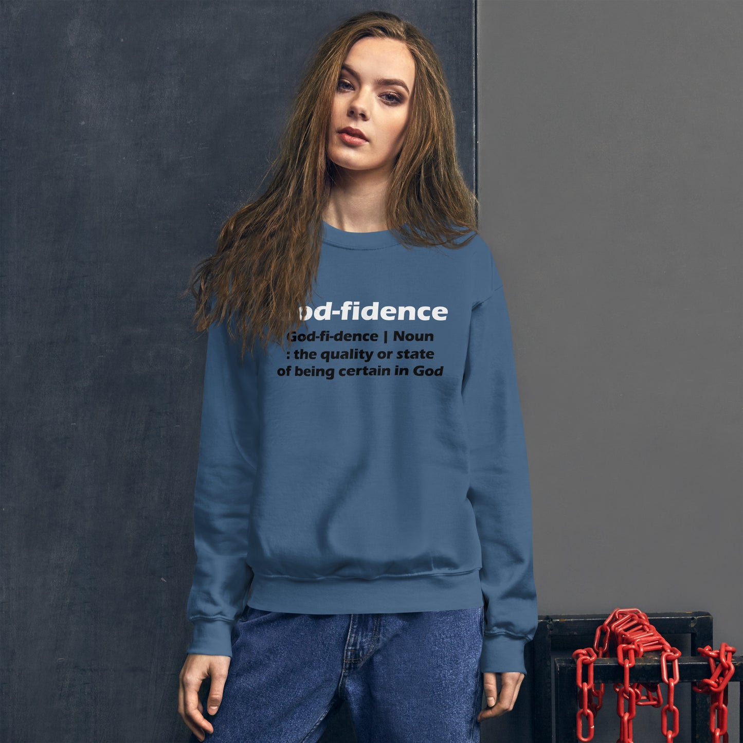 Godfidence Unisex Sweatshirt (White & Black Lettering)