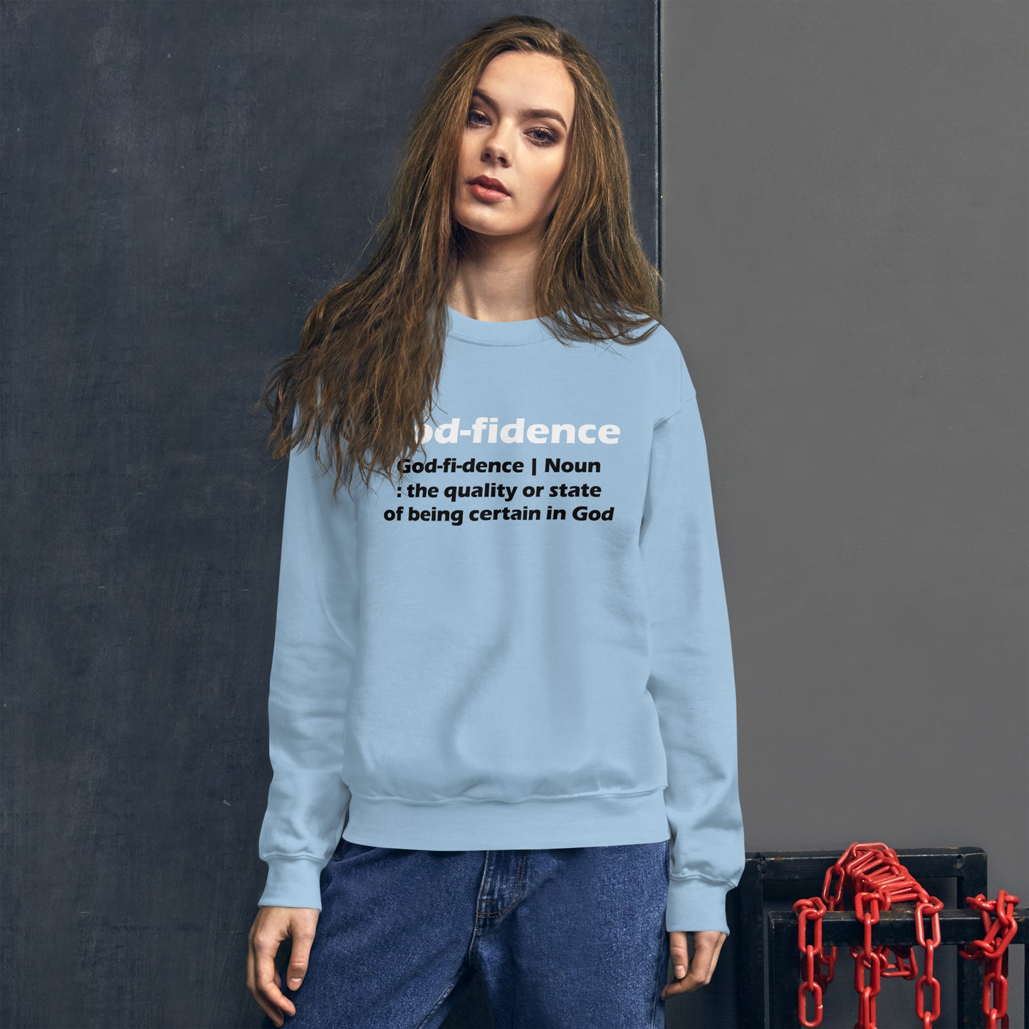 Godfidence Unisex Sweatshirt (White & Black Lettering)