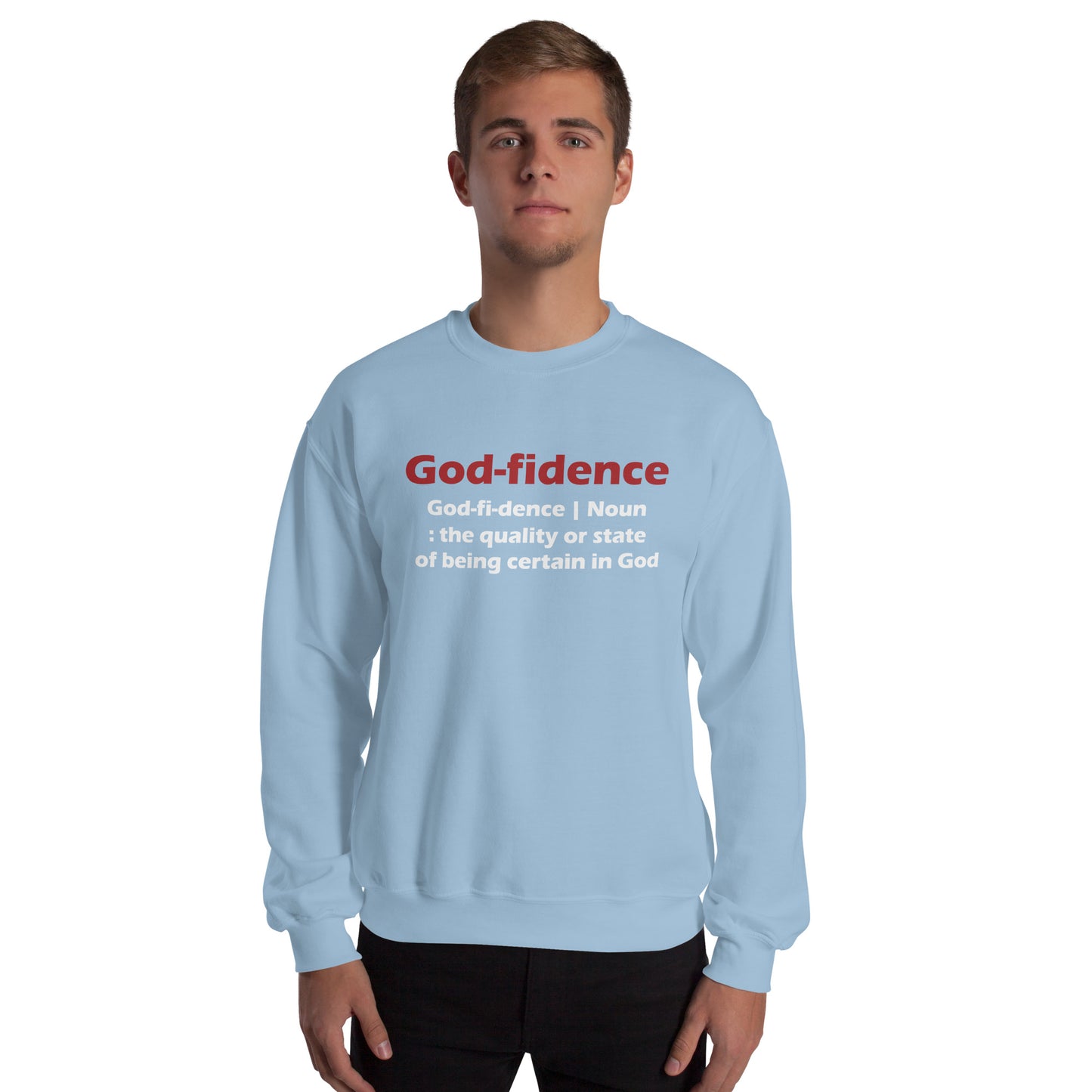 Godfidence Unisex Sweatshirt (Red & White Lettering)