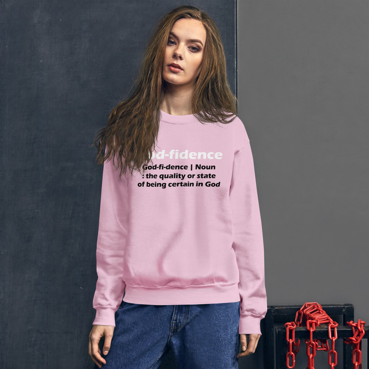 Godfidence Unisex Sweatshirt (White & Black Lettering)