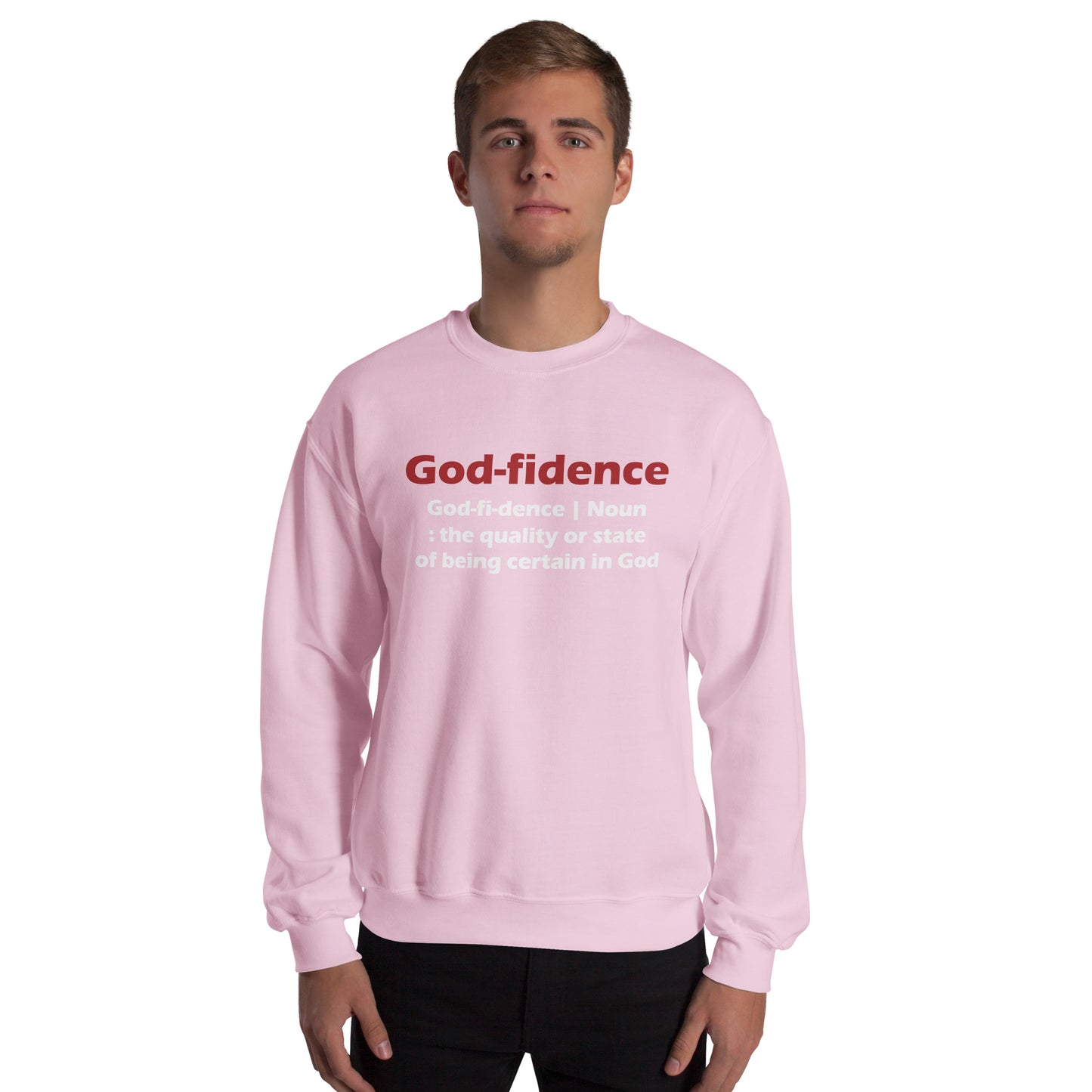 Godfidence Unisex Sweatshirt (Red & White Lettering)