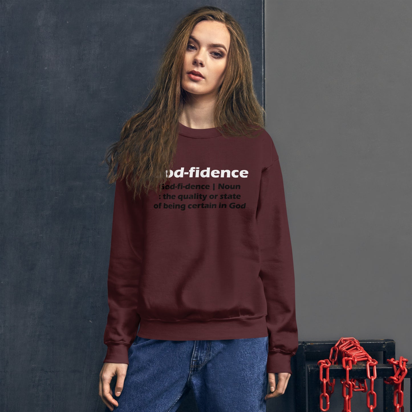 Godfidence Unisex Sweatshirt (White & Black Lettering)