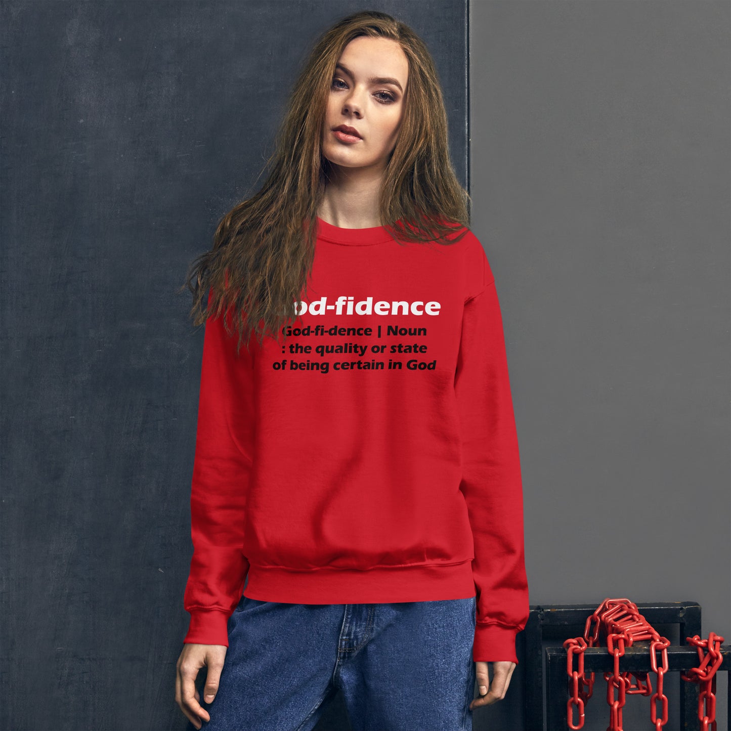 Godfidence Unisex Sweatshirt (White & Black Lettering)