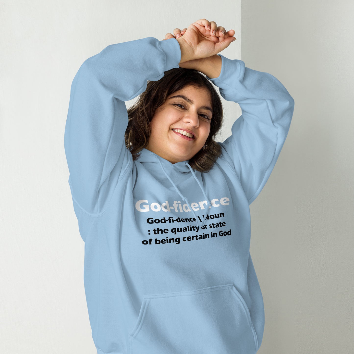 Godfidence Unisex Hoodie (White & Black Lettering)