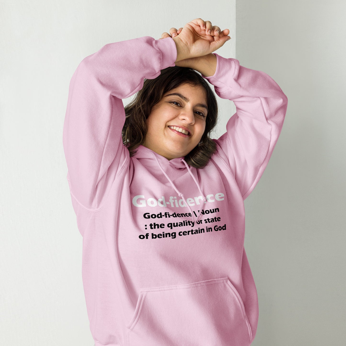 Godfidence Unisex Hoodie (White & Black Lettering)