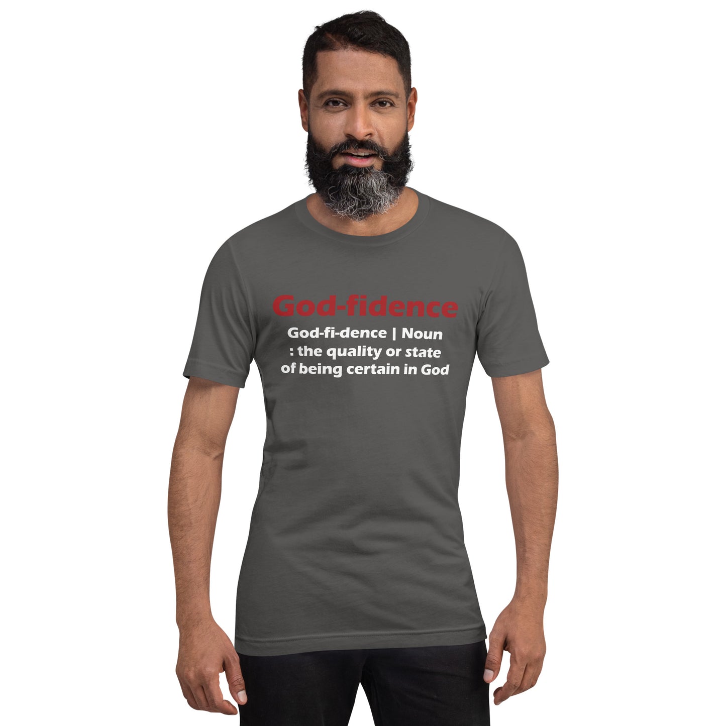 Godfidence Unisex T-Shirt (Red & White Lettering)
