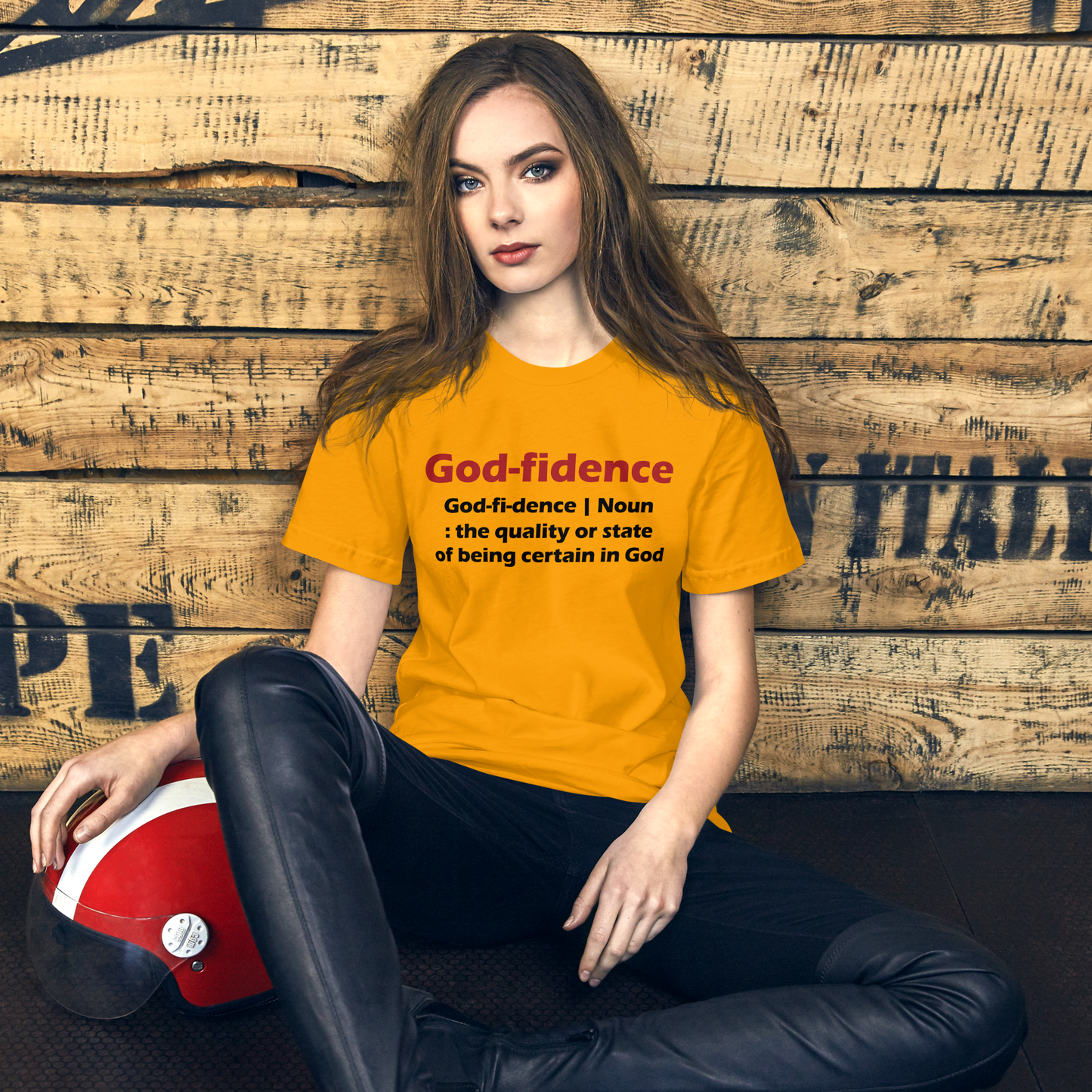 Godfidence Unisex T-Shirt (Red & Black Lettering)