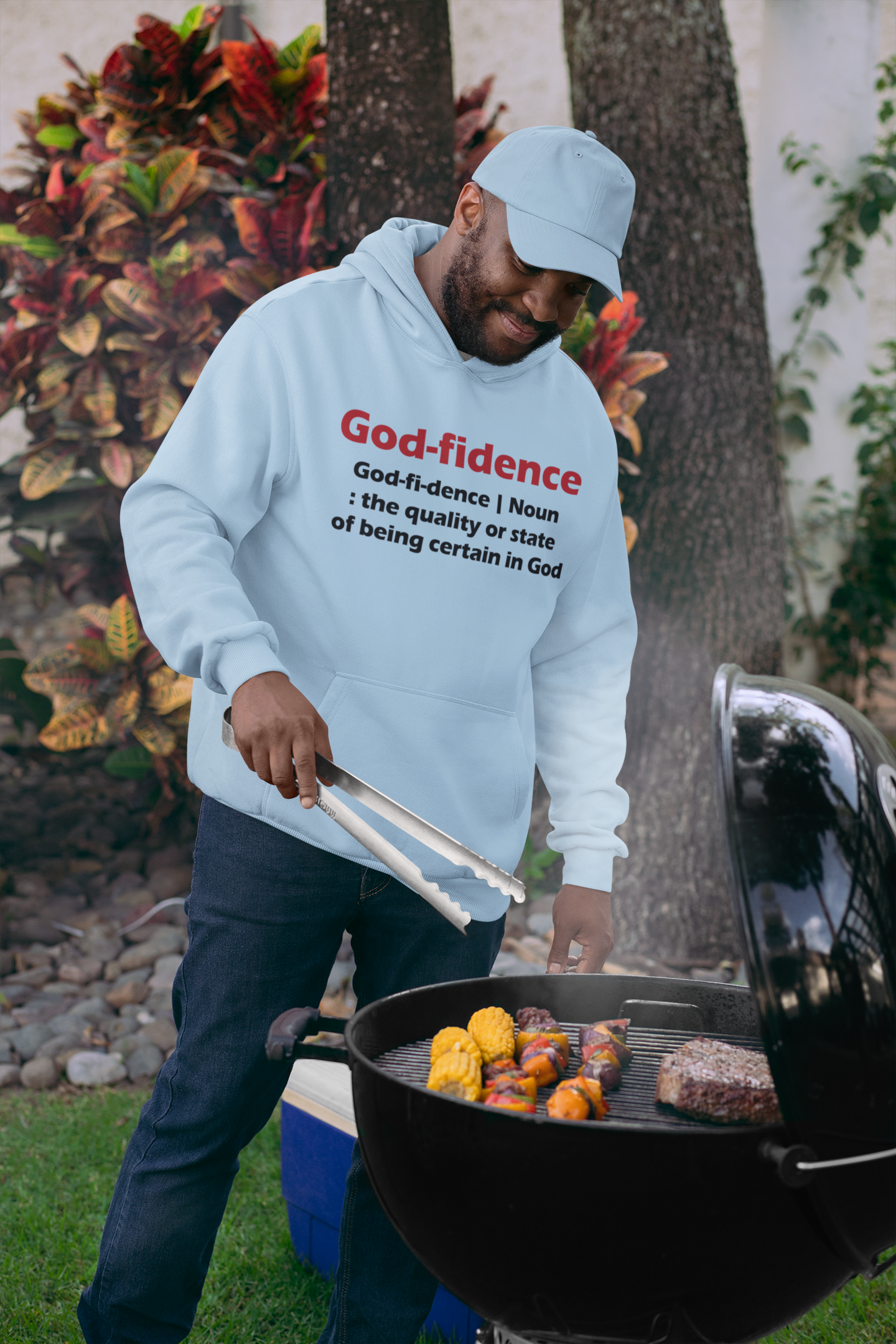 Godfidence Unisex Hoodie (Red & Black Lettering)