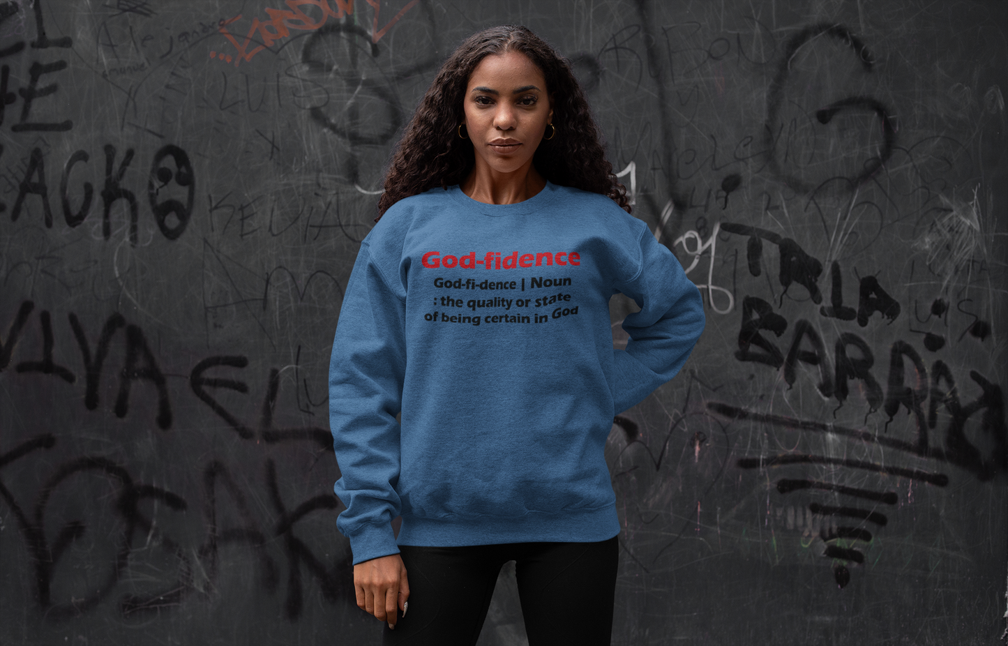 Godfidence Unisex Sweatshirt (Red & Black Lettering)