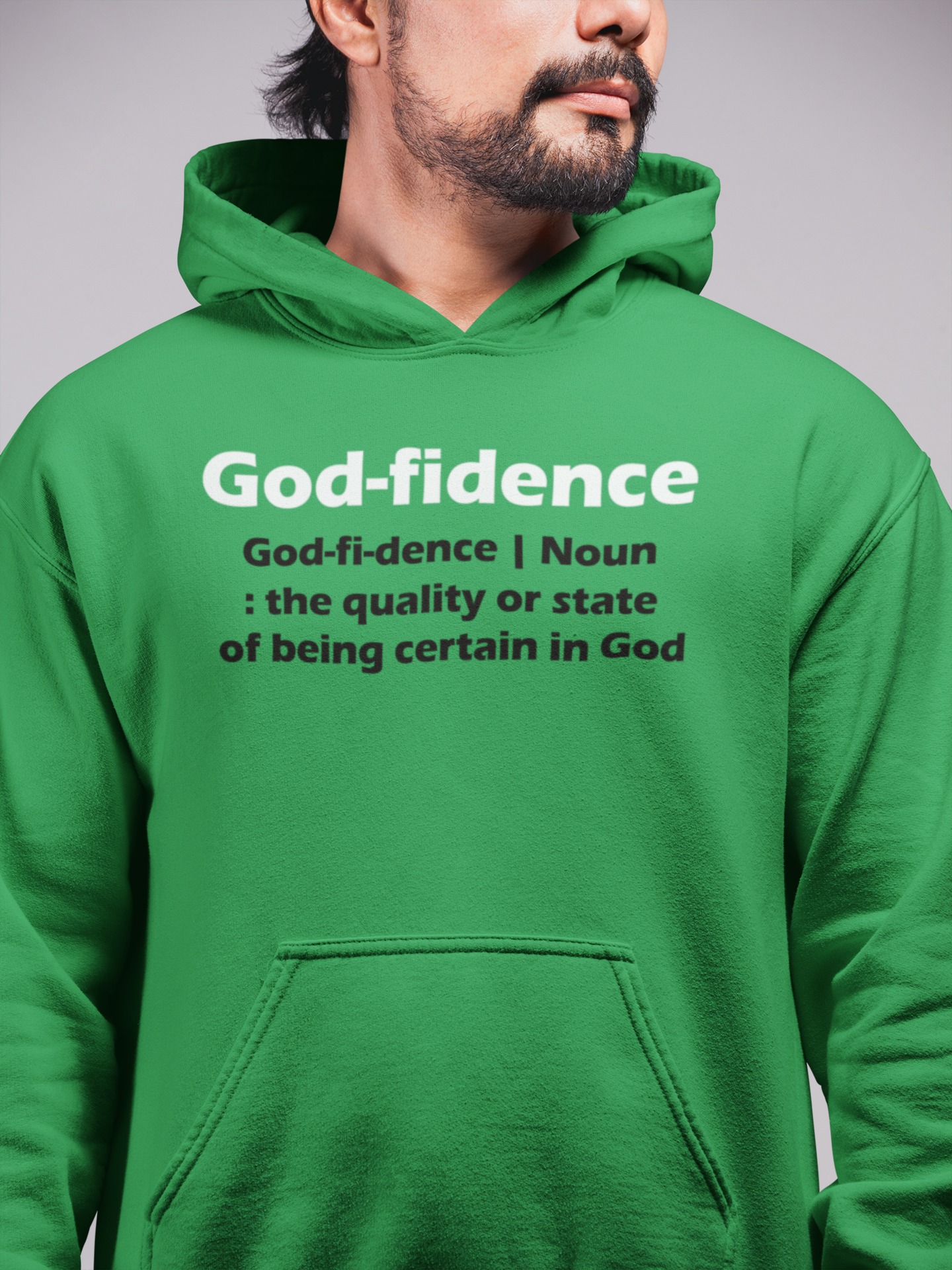 Godfidence Unisex Hoodie (White & Black Lettering)