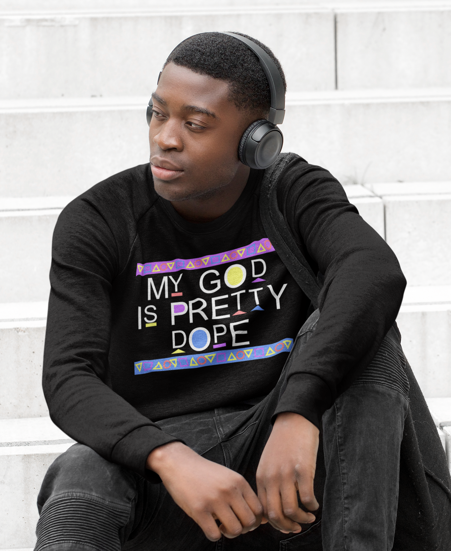 My God is Pretty Dope Unisex Sweatshirt (White Lettering)