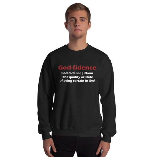 Godfidence Unisex Sweatshirt (Red & White Lettering)