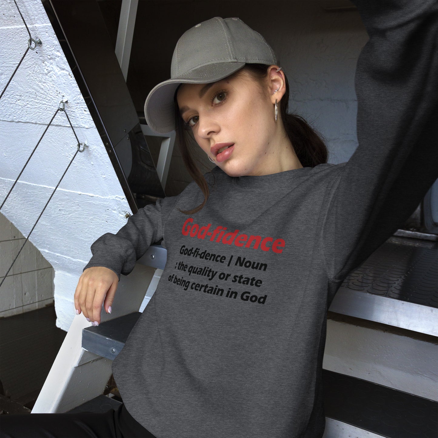 Godfidence Unisex Sweatshirt (Red & Black Lettering)