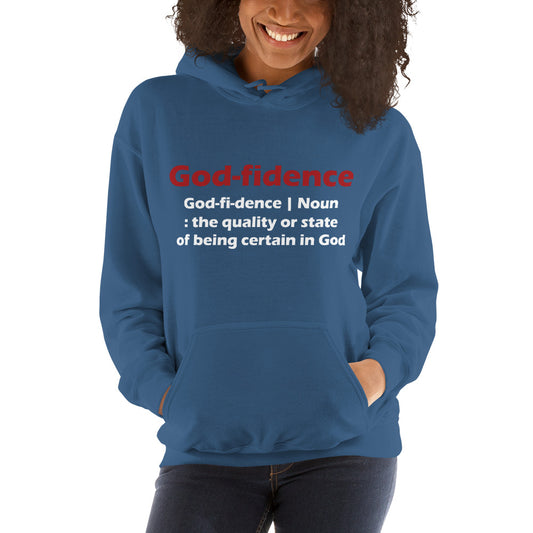 Godfidence Unisex Hoodie (Red & White Lettering)