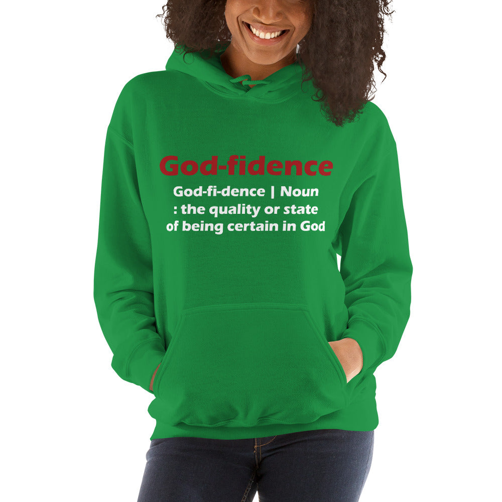 Godfidence Unisex Hoodie (Red & White Lettering)