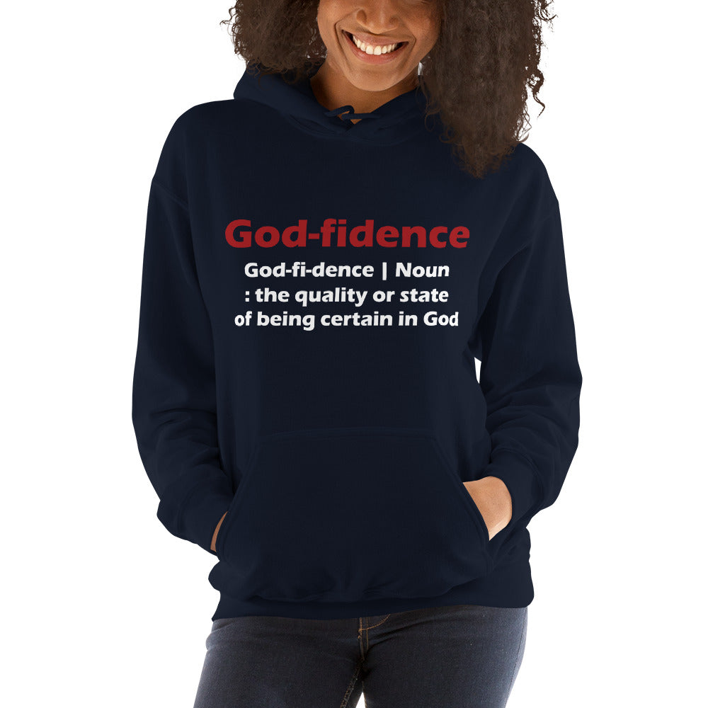 Godfidence Unisex Hoodie (Red & White Lettering)