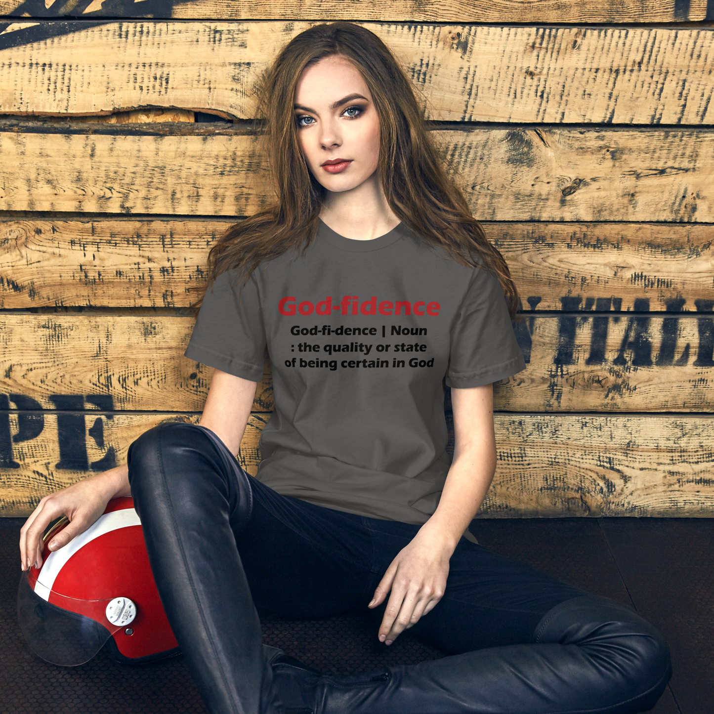 Godfidence Unisex T-Shirt (Red & Black Lettering)