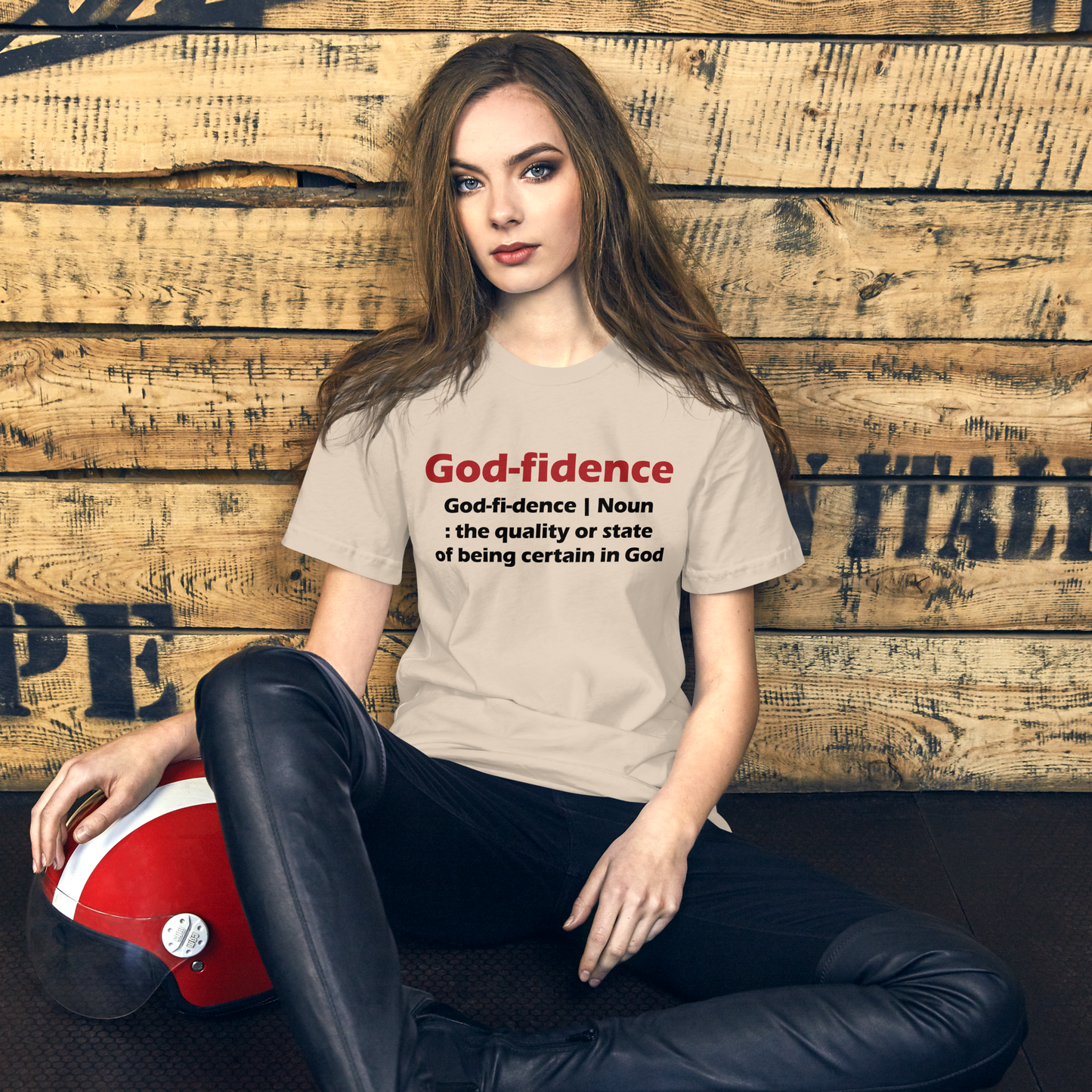 Godfidence Unisex T-Shirt (Red & Black Lettering)